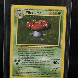 Vileplume - 15/64 - Holo Rare - Unlimited Edition - Jungle Pokemon Trading Card